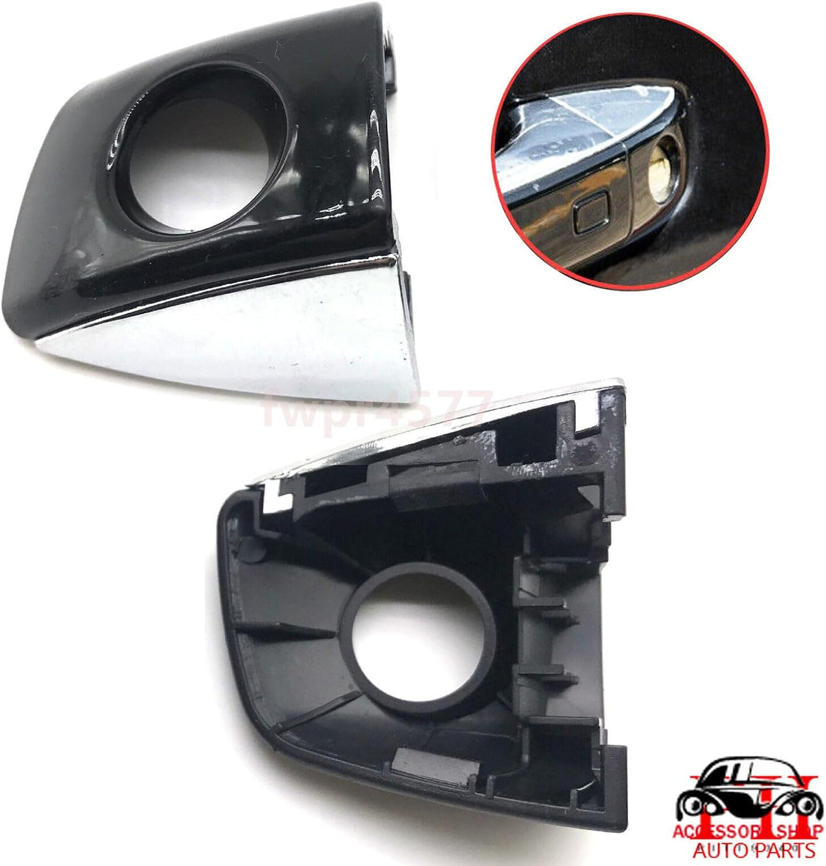 ya 10 9.16 baidi Driver's Side Door Handle Keyhole Cover, Left Front Chrome Key Cap Suitable for Audi A6 A7