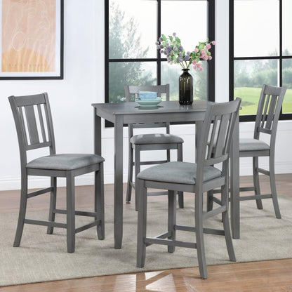 ya 28 10.13 baidi 5 Pc Dining Table Set,w/ Wooden Dining Square Table & 4 Upholstered Chairs,