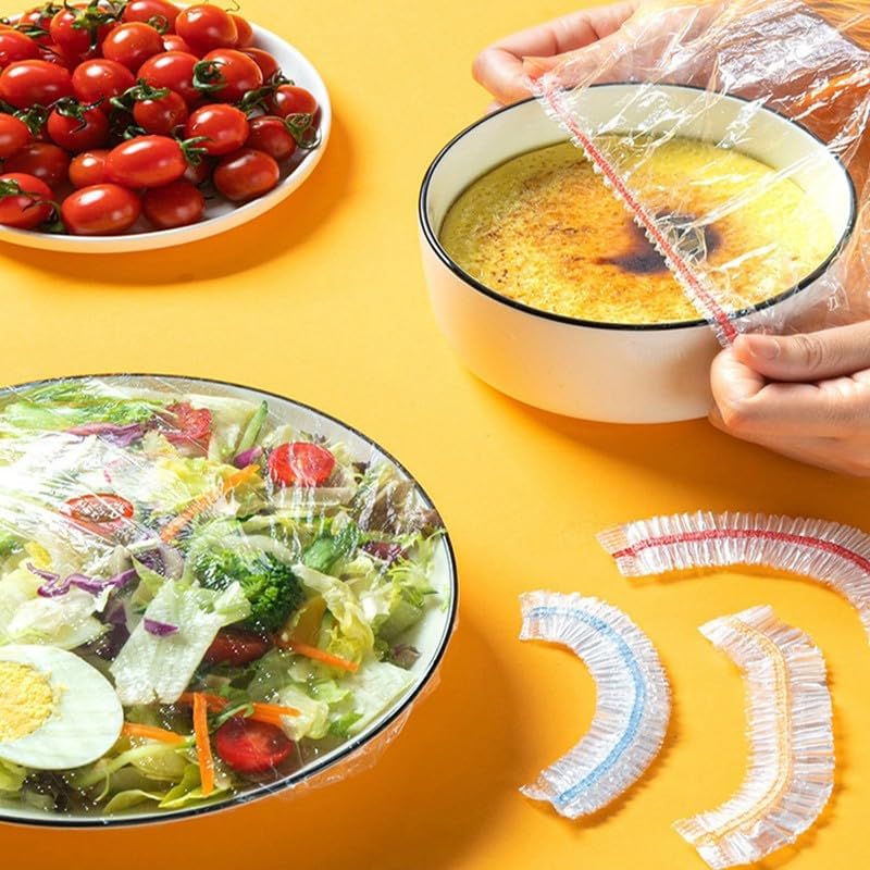 ya 14 9.20 baidi 100pcs Fresh Keeping Bags Film Elastic Stretch Disposable Bowl Cover Food Sea-wq-1