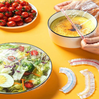 ya 14 9.20 baidi 100pcs Fresh Keeping Bags Film Elastic Stretch Disposable Bowl Cover Food Sea-wq-1