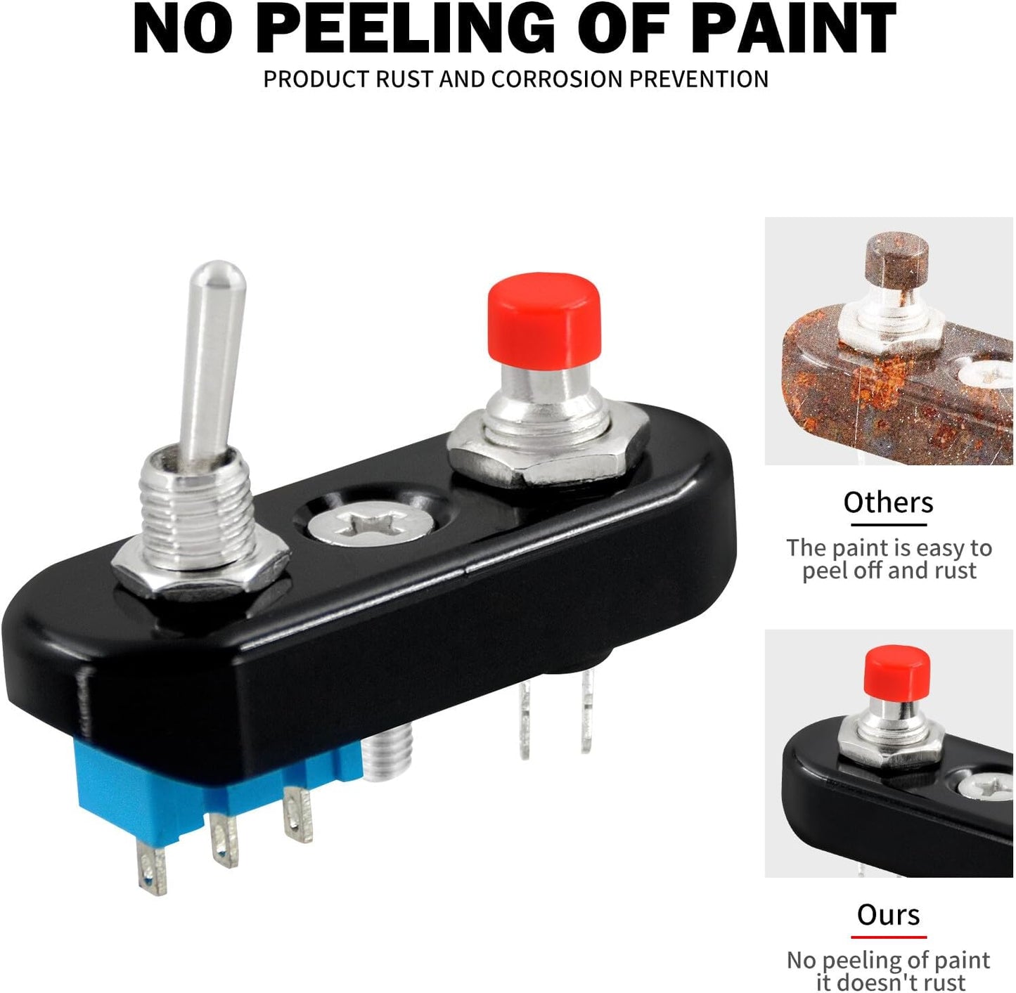 ya 4 8.24 baidi Black Control Button Toggle Push Switch ON/OFF/ON For Universal 1 7/8 Handlebar
