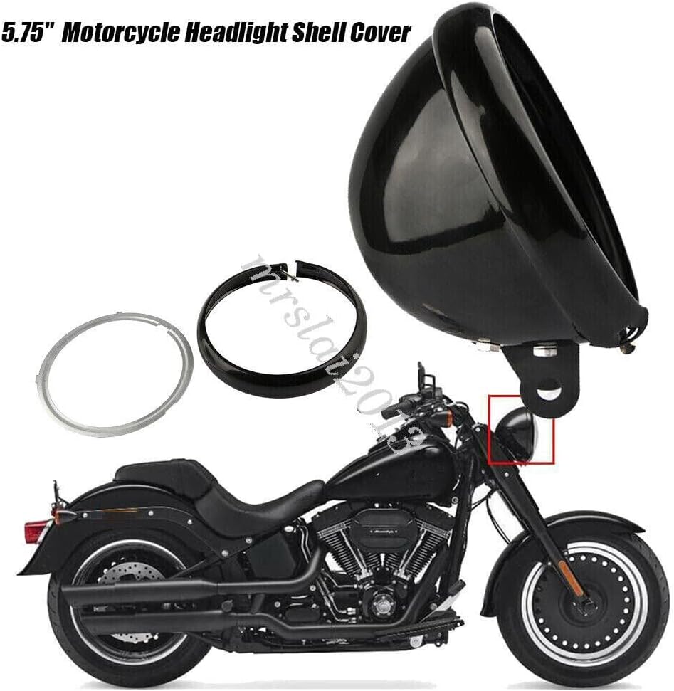 ya 6 8.24 baidi Motorcycle Headlight Headlamp Bucket Housing Bottom Mount 5-3/4 Inch Black