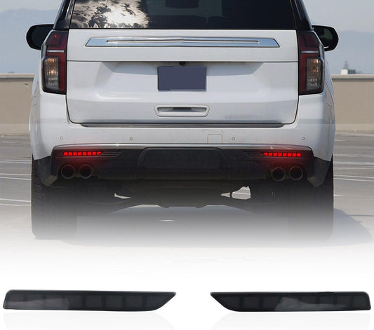 ya 4 8.8 for Chevrolet Suburban 2021-2023 Smoked Black LED Rear Bumper Tail Light 1 Set 