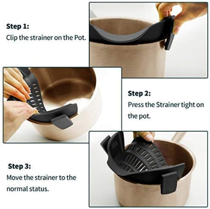 ya 14 9.20 baidi Silicone Clip-on Strainer, Pasta Strainer, Fruit Silicone Kitchen Strainer-1