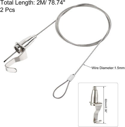 ya 26 10.21 baidi Picture Hanging Wire Kit, 2pcs 2M Adjustable Rail Hanging System, Load 66 lbs