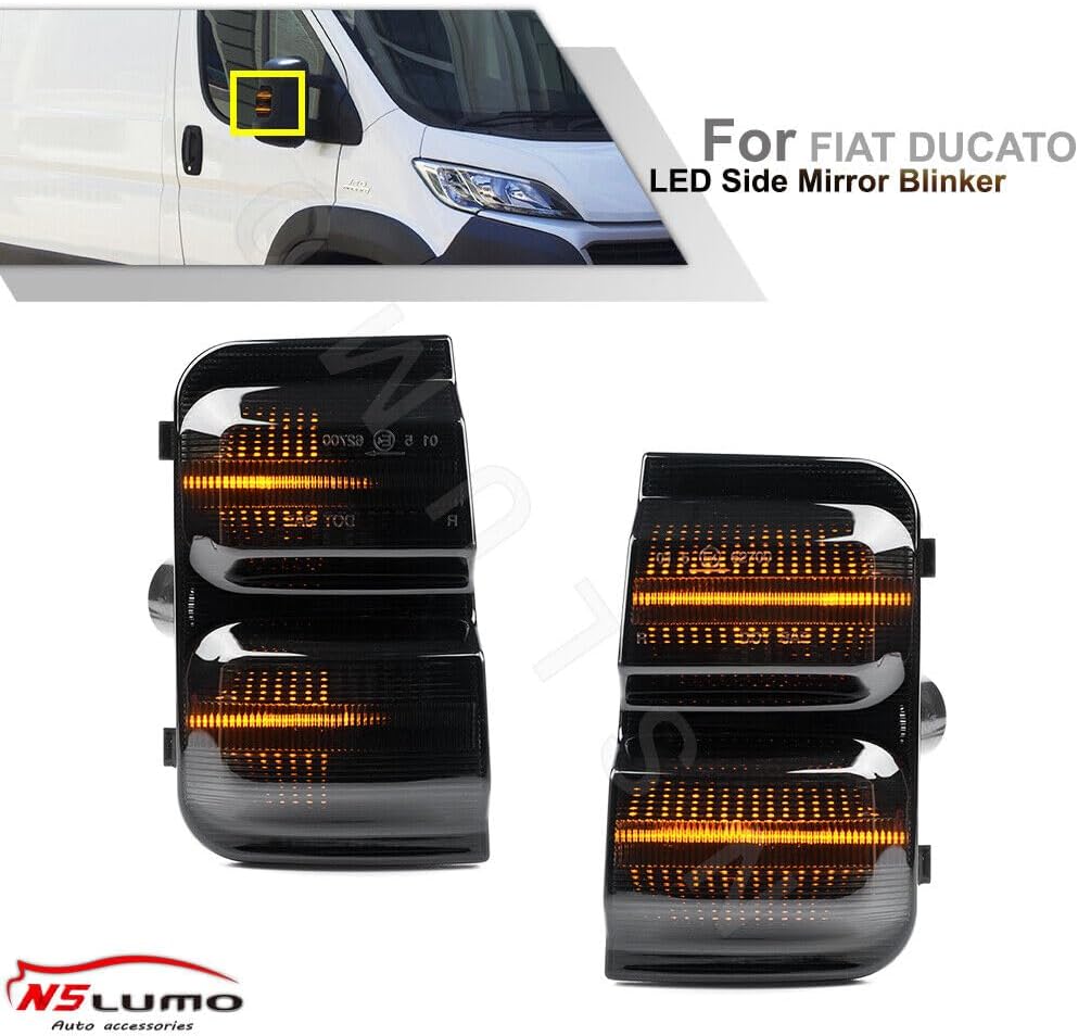 ya 7 8.24 baidi LED Smoke Dynamic Side Mirror Signal Lights for 14-22 for Ram Promaster 1500/2500/3500