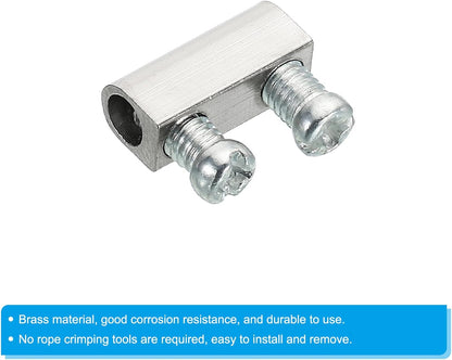 ya 26 10.21 baidi 50Pcs Steel Wire Rope Cable Clamp M3 Wire Rope Clips with Screw Silver Tone