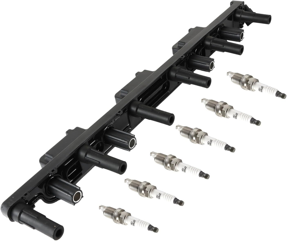 ya 9 10.24 Ignition Coil 6x Iridium Spark Plugs UF296 for Jeep TJ Cherokee 56041476AA
