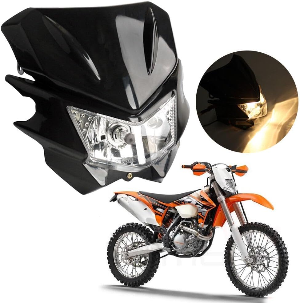 ya 4 8.14 Motorcycle Bike Headlight For Harley Street Fighter Spyder Black Universal