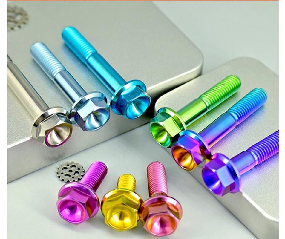 ya 16 10.20 baidi M8 Titanium Hex Head Flange Bolt Fastener (10,15,20,25,30,35,40,45,50,55,60 mm)-1