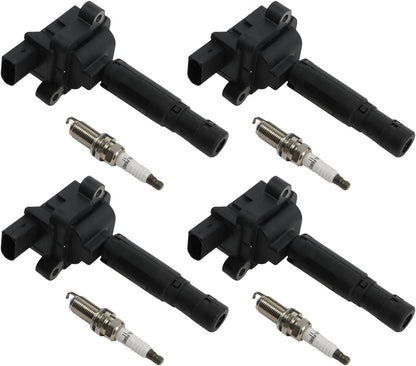 ya 9 10.24 4pcs ignition coils+ Iridium Spark Plugs For Mercedes C230 2003-2005 UF555+4704