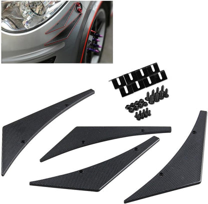 ya 2 8.15 Carbon Fiber Pattern Car Bumper Fin Canard Splitter Diffuser Valence Spoiler Lip