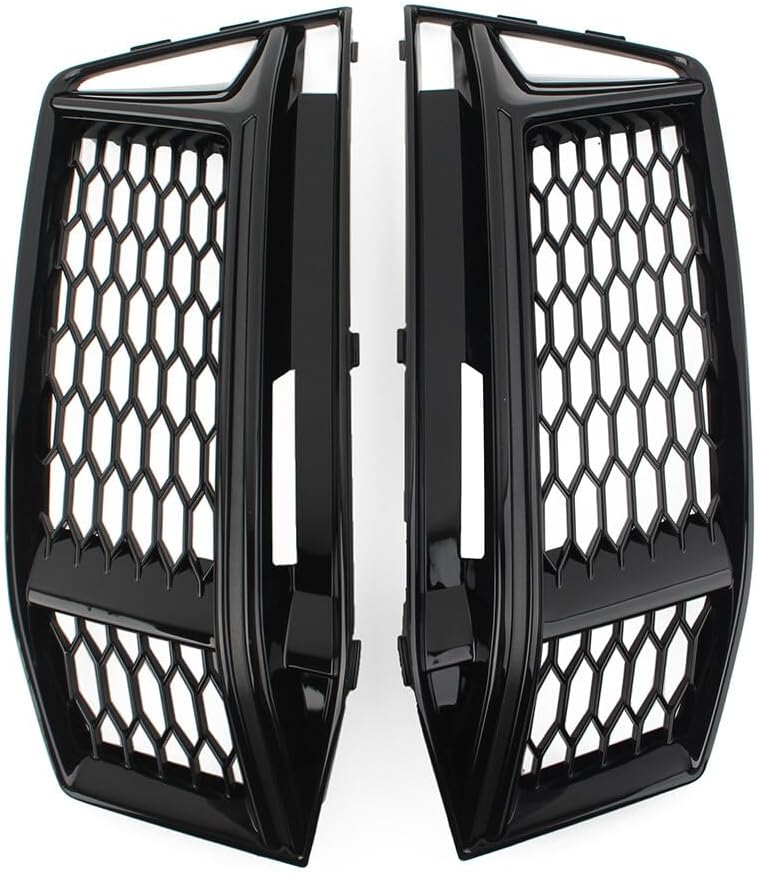 ya 14 9.20 zhengce 2x Bumper Honeycomb Fog Light Grille Cover for Audi A4 B9 S4 2016-2018-1