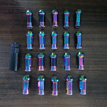 ya 10 9.16 baidi 20pcs M12x1.5 Lug Nuts 48mm Steel Open End Wheel Nuts Bolts w/Socket Colorful