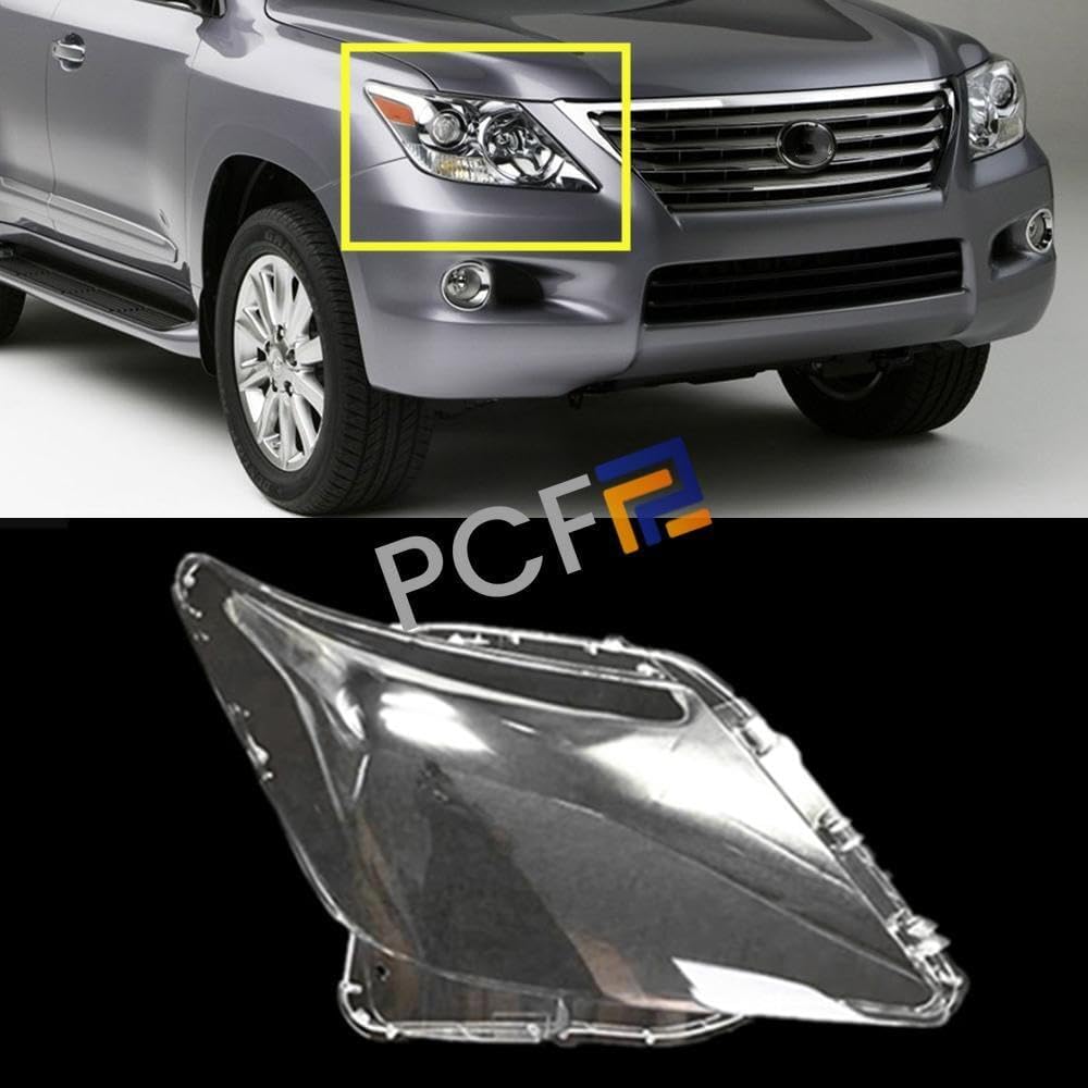 ya 4 8.14 for Lexus LX570 2007~11 Transparent Right Passenger Headlight Lens Cover + Sealant 