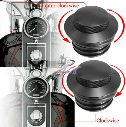 ya 13 9.15 baidi Pop Up Throttle Cap Vented Fuel Tank Cap Reverse Thread for Harley Black 2-