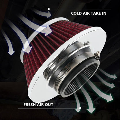 ya 13 9.15 baidi 3 inch 76mm Red Inlet Cold Air Intake Air Filter Mushroom Head