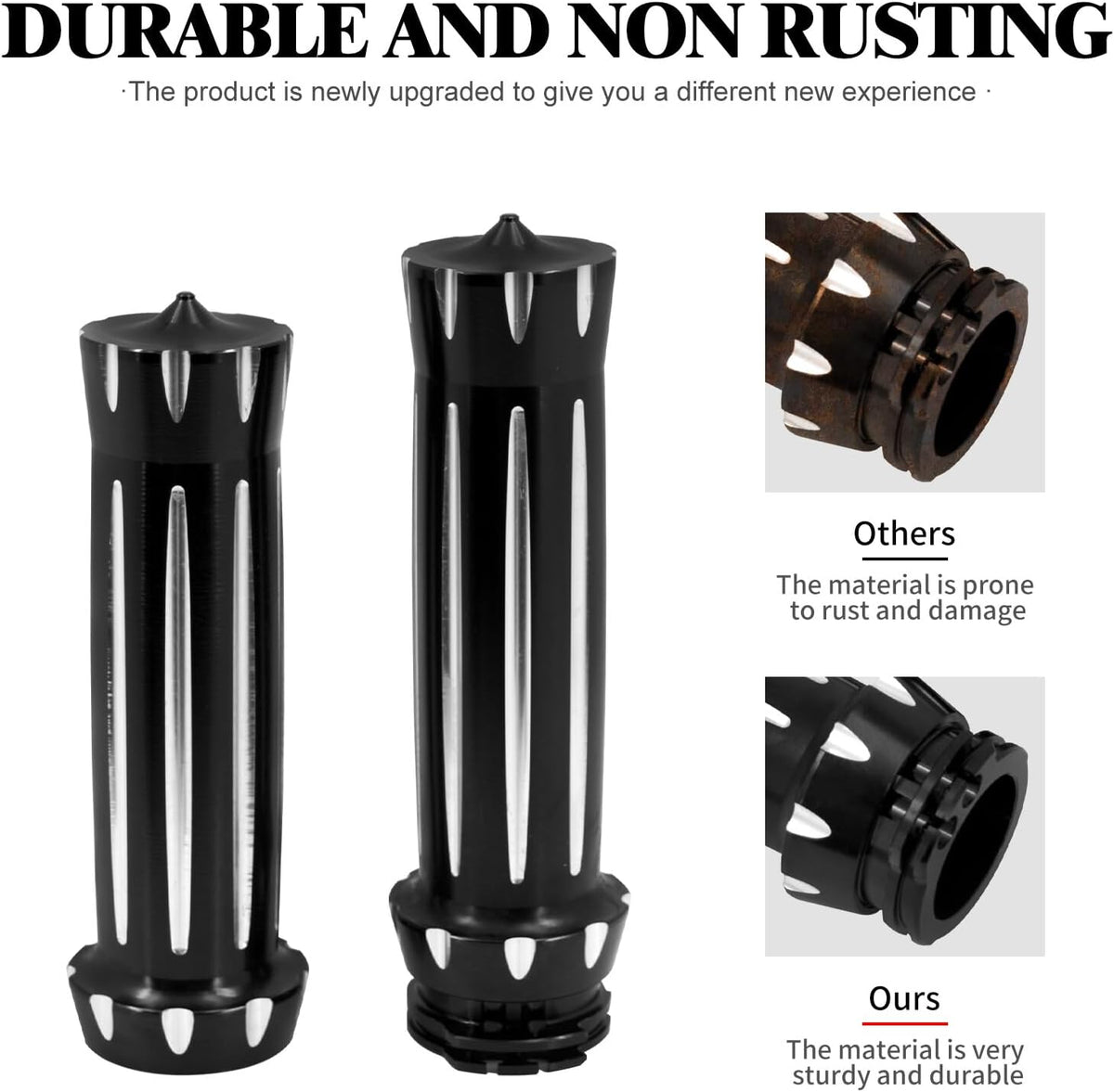 ya 11 9.14 baidiBlack CNC 1 25mm Handlebar Hand Grips for Harley Touring Dyna Softail Sportster