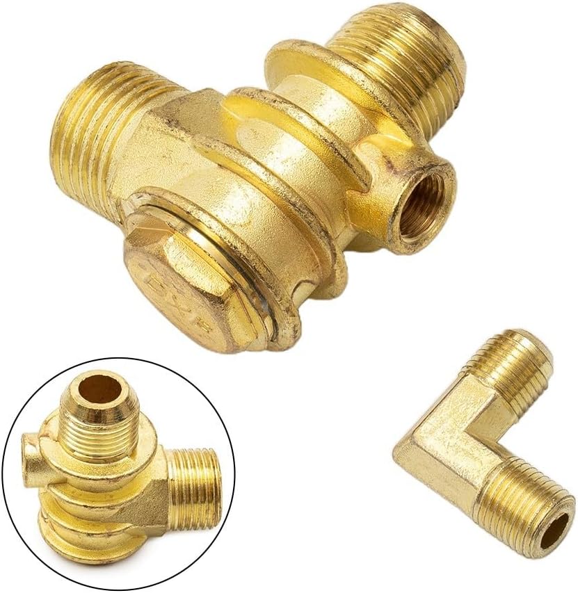 ya 26 10.21 baidi 3-Port Check Valve Brass Male-Threaded Workshop Replacement Air Compressor New