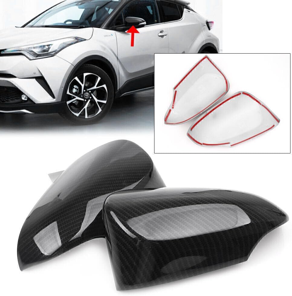 ya 4 8.14 for Toyota CHR C-HR 2016-2018 17 Carbon Fiber Style Rear View Mirror Cover Caps