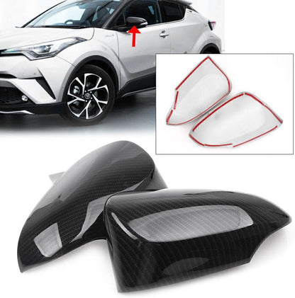 ya 4 8.14 for Toyota CHR C-HR 2016-2018 17 Carbon Fiber Style Rear View Mirror Cover Caps