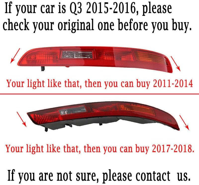 ya 4 8.24 baidi Rear Right Side Tail Light Brake Auto Lower Bumper Lamp for Audi Q3 2012-2015
