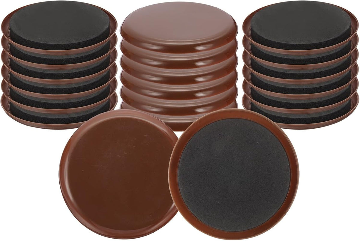 ya 26 10.21 baidi 3.5 Furniture Sliders, 20 Pcs Round Moving Furniture Slider Pad, Brown