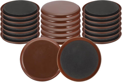 ya 26 10.21 baidi 3.5 Furniture Sliders, 20 Pcs Round Moving Furniture Slider Pad, Brown