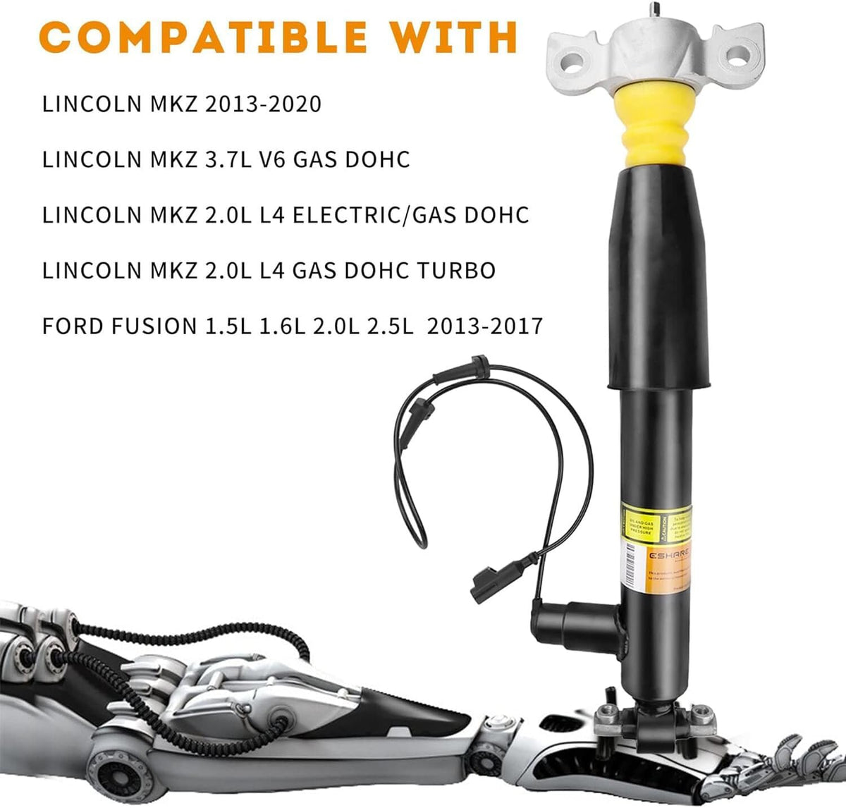 ya 12 10.8 baidi Pair Rear L & R Shock Absorber Struts Assys For 2013-20 for Lincoln MKZ Gas Electric