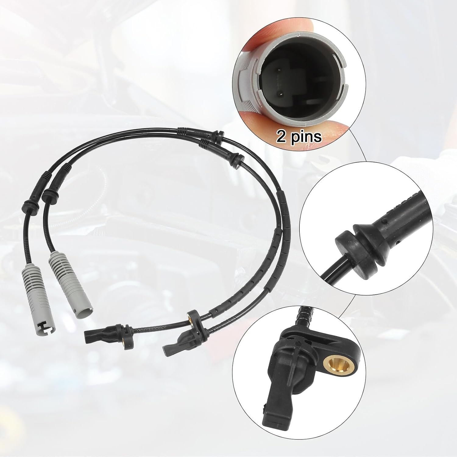 ya 6 8.24 baidi 2 Pack Front Left Car ABS Sensor for BMW 325i 2001-2013 34526762465 