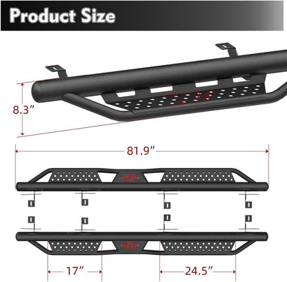ya 5 8.10 2PCS Running Boards for 2018-2025 for Jeep Gladiator JT 4 6 2Stair Side Steps Black