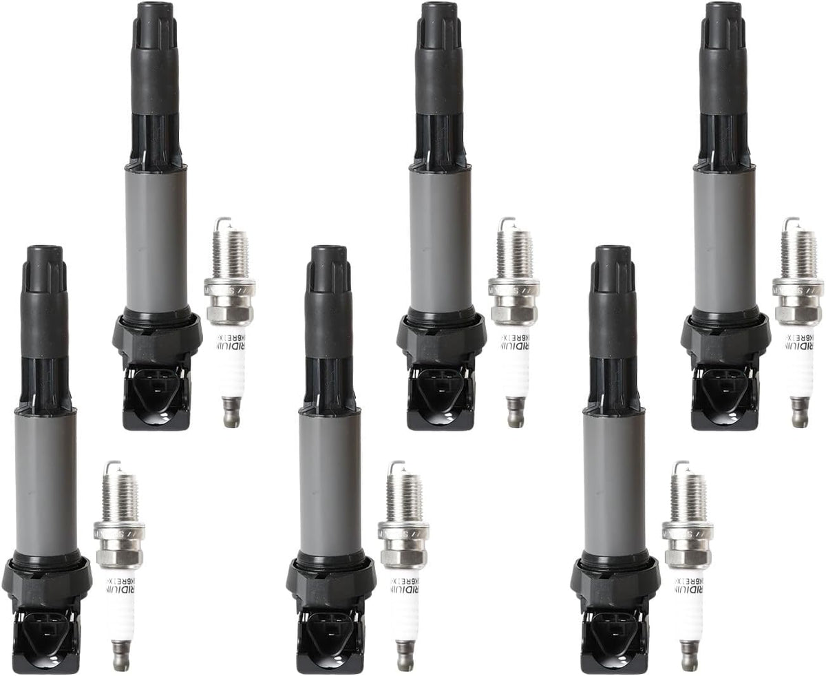 ya 9 10.24 6x Ignition Coil & 6x Platinum Spark Plug for BMW 330Ci 325Ci 525i UF522