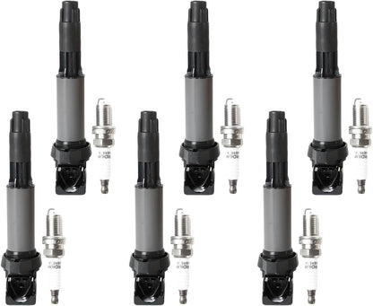 ya 9 10.24 6x Ignition Coil & 6x Platinum Spark Plug for BMW 330Ci 325Ci 525i UF522