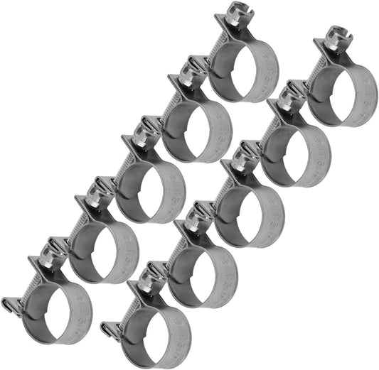 ya 26 10.21 baidi 10pcs 13mm-15mm Stainless Steel Fuel Line Pipe Hose Clamp Clip Tools