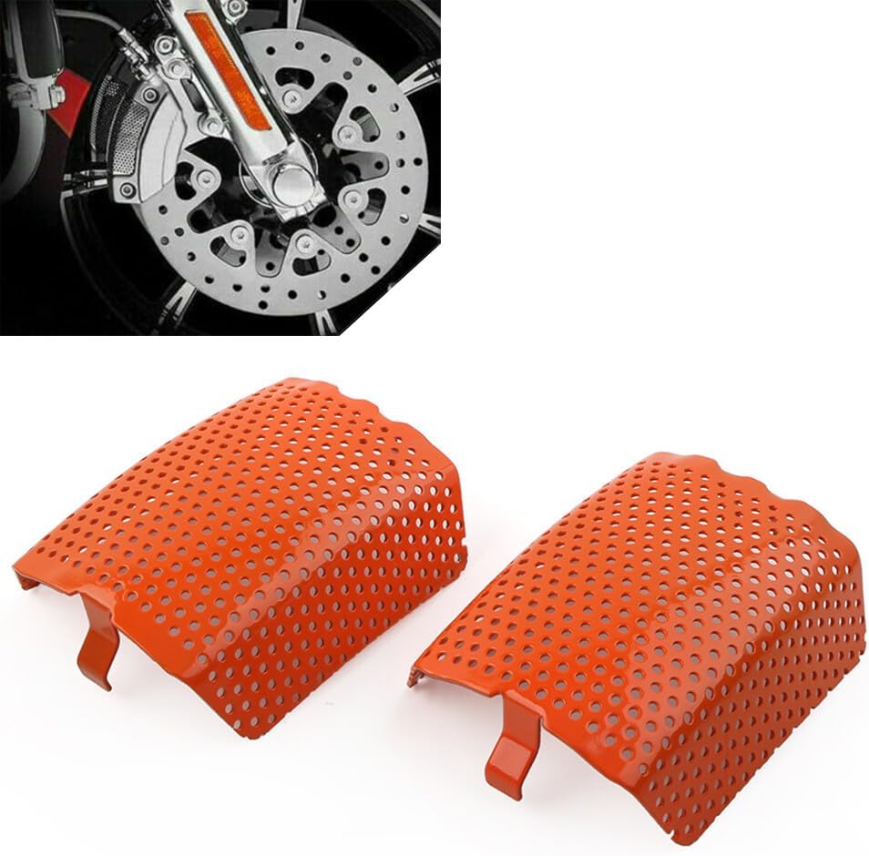 ya 10 9.16 zhengce 2Pcs Steel Front Caliper Screen Inserts Fit for Harley V-Rod & Touring 2006