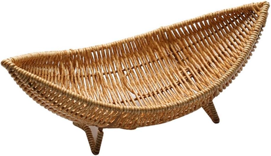 ya 14 9.20 baidi Rattan Fruit Bowl Tray for Coffee Table Woven Sundries Basket Rattan Fruit Tray-1