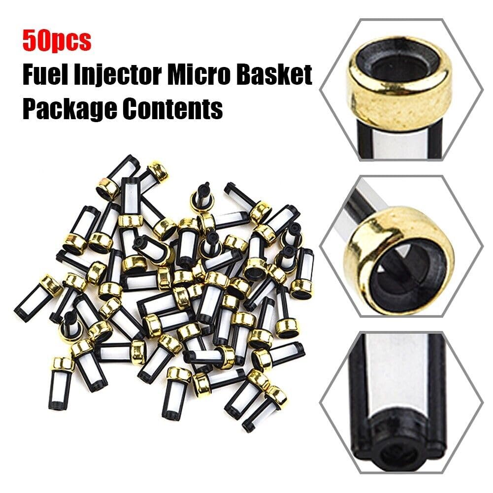 ya 4 8.8 50 Pack Fuel Injector Micro Basket Filters Fits ASNU03C Injector Repair Kit 