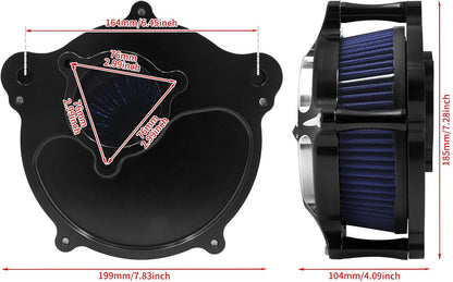 ya 5 8.10 Spike Air Cleaner Filter Blue Intake for Harley Touring Road Electra Glide 17-23