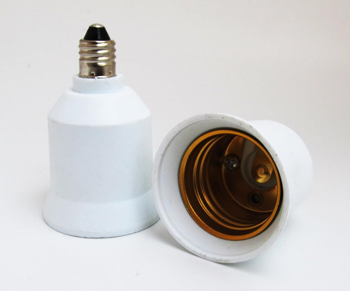 ya 26 10.21 baidi 1x E11 to E26/E27 Lampholder Bulbs Converter Candelabra Light Base Socket White