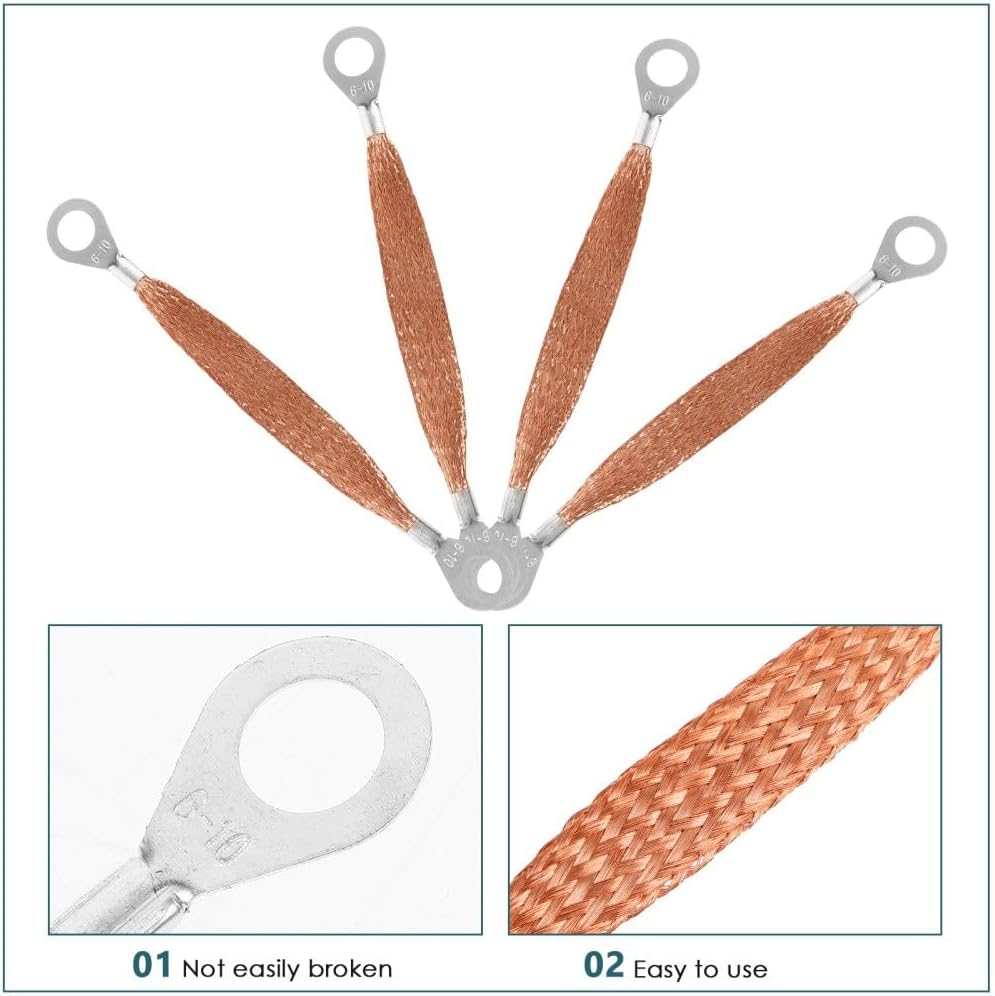 ya 5 8.10 4 Pcs Copper Grounding Belt Universal Automotive Straps Travel Car Anti Static