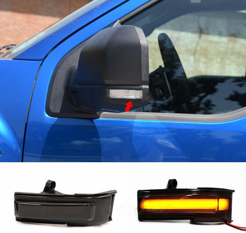 ya 4 8.10 2-piece set suitable for Ford F-150 Raptor 2015-2020 LED dynamic side mirror turn signal lights