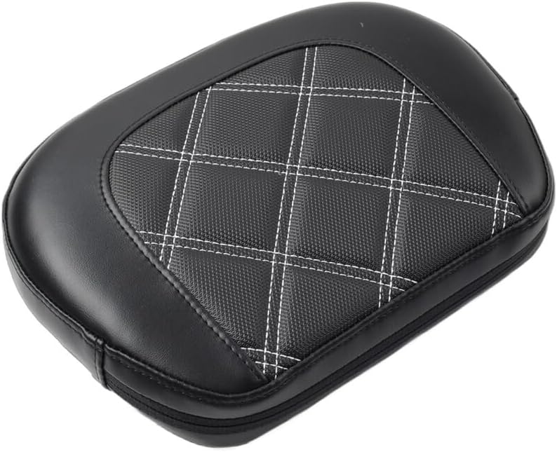 ya 6 8.14 White Stitching Passenger Sissy Bar Backrest Pad for Harley Electra Road Glide
