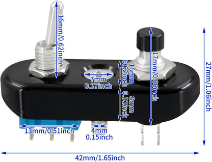 ya 4 8.24 baidi Black for Mini Control Toggle Push Switch ON/OFF Button For Universal 1 Handlebar