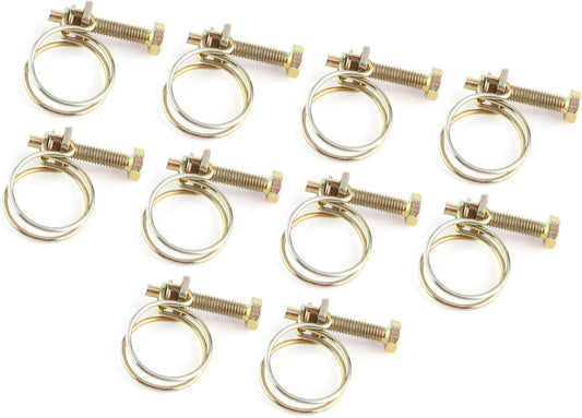 ya 26 10.21 baidi Adjustable Double Wire Water Hose Clamp Pipe Clip Hoop Plumbing Part 21-25mm