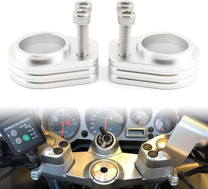 ya 6 8.14 Motorcycle Handlebar Riser Spacer Riser Mount Clamp Chrome for Kawasaki ZZR1200