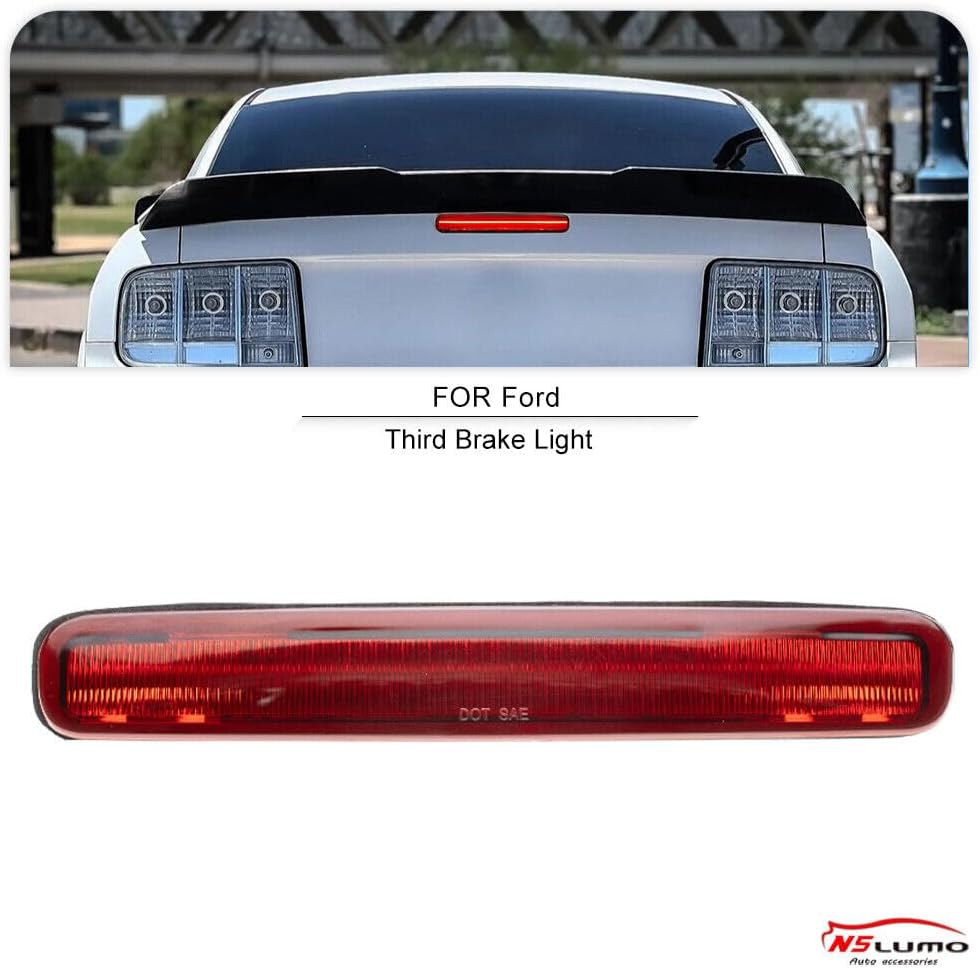 ya 7 8.24 baidi High Mount Red Lens LED Rear Third Brake Light for 2005-2009 for Ford for Mustang 