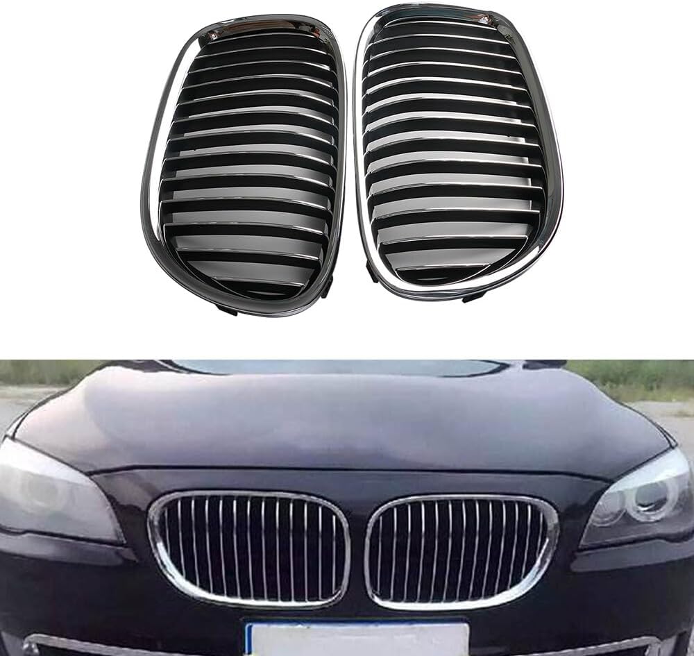 ya 2 8.15 Pair Front Bumper Grille Chrome for 09-14 for BMW 7-Series 51117184151 & 51117184152