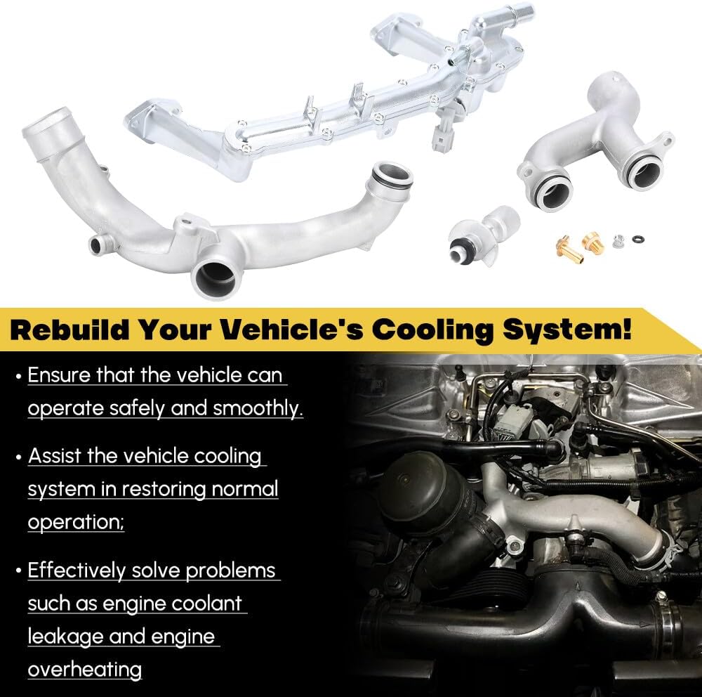 ya 11 9.14 baidifor Jaguar for Land Rover 3.0L 5.0L Oil cool New Upgraded Metal Coolant Outlet Pipes