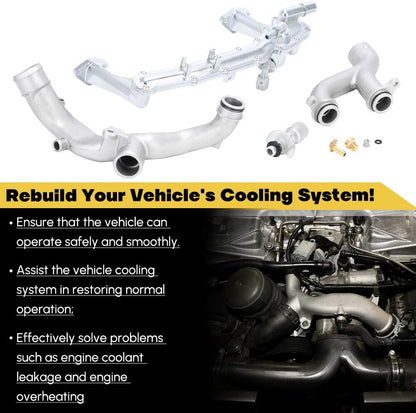ya 11 9.14 baidifor Jaguar for Land Rover 3.0L 5.0L Oil cool New Upgraded Metal Coolant Outlet Pipes