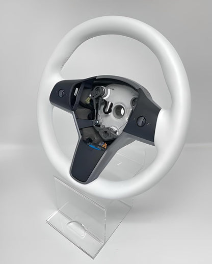 ya 5 8.10 White Steering Wheel for Tesla for Model 3 Y Driver W/Heated Leather 1490214-00-B